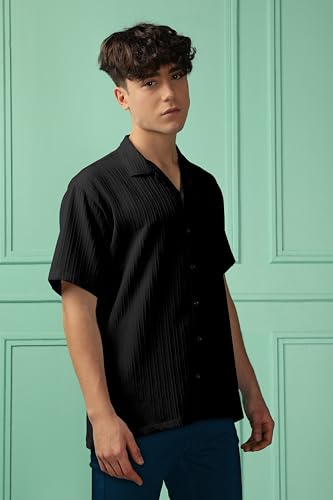 Image of Men's Striped Half Sleeve Polycotton Shirt | Casual & Formal Wear | Comfortable & Stylish