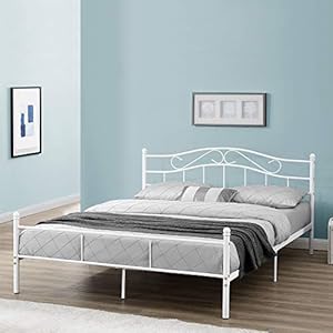 Metalen bed twijfelaar Florenz incl. bedbodem 140×200 wit