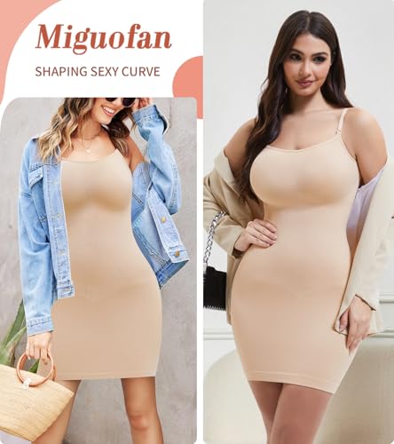 Image of Shapewear Slips for Under Dresses, Full Slip Dress for Women Tummy Control Body Shaper Seamless Shaping Dress