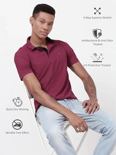 Image of STELLERS Men's Premium Polo T-Shirt Wrinkle Free Quick Dry Soft and Feather Touch Feel Regular Fit