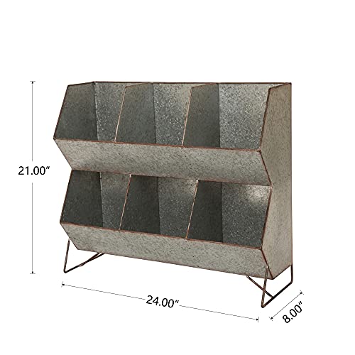 glitzhome Galvanized Metal 6-Bin Standing Storage Shelf #TOP16