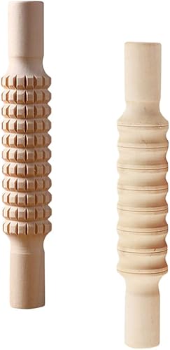 STOBOK Mini rodillo de mano de madera de cerámica rodante de madera, mini rodillo de manualidades de Navidad, arcilla rodante en relieve para niños,