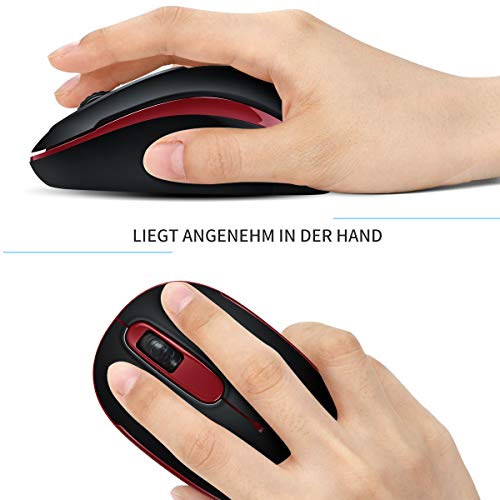 WERPOWER Computer Wireless Mouse, 2.4G Slim Portable Laptop Mice Optical Mouse with USB Nano Receiver DPI 1200- Fit Your Hand Nicel. – Bild 5