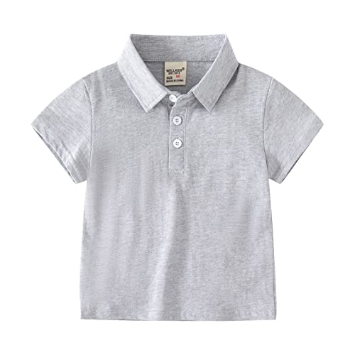 The 𝐂hildren's 𝐏lace Baby Boys Kids Toddler Boys Short Sleeve Pique Polo Uniform T-Shirt Tops Summer Clothes2