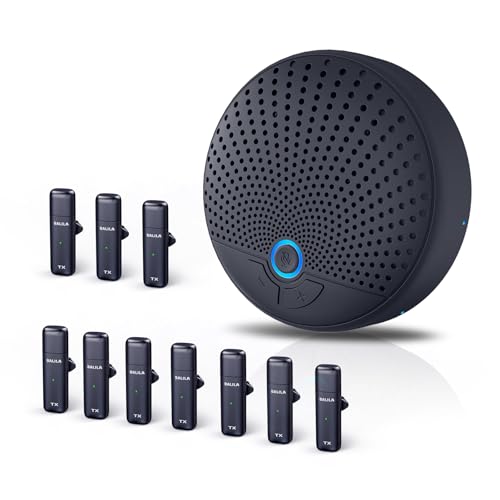 Conference Speaker and Microphone, 10 AI Mics 360° Voice Pickup, Noise Reduction, Echo Cancellation USB Speakerphone for 10 People Business Conference, Compatible with Leading Platforms