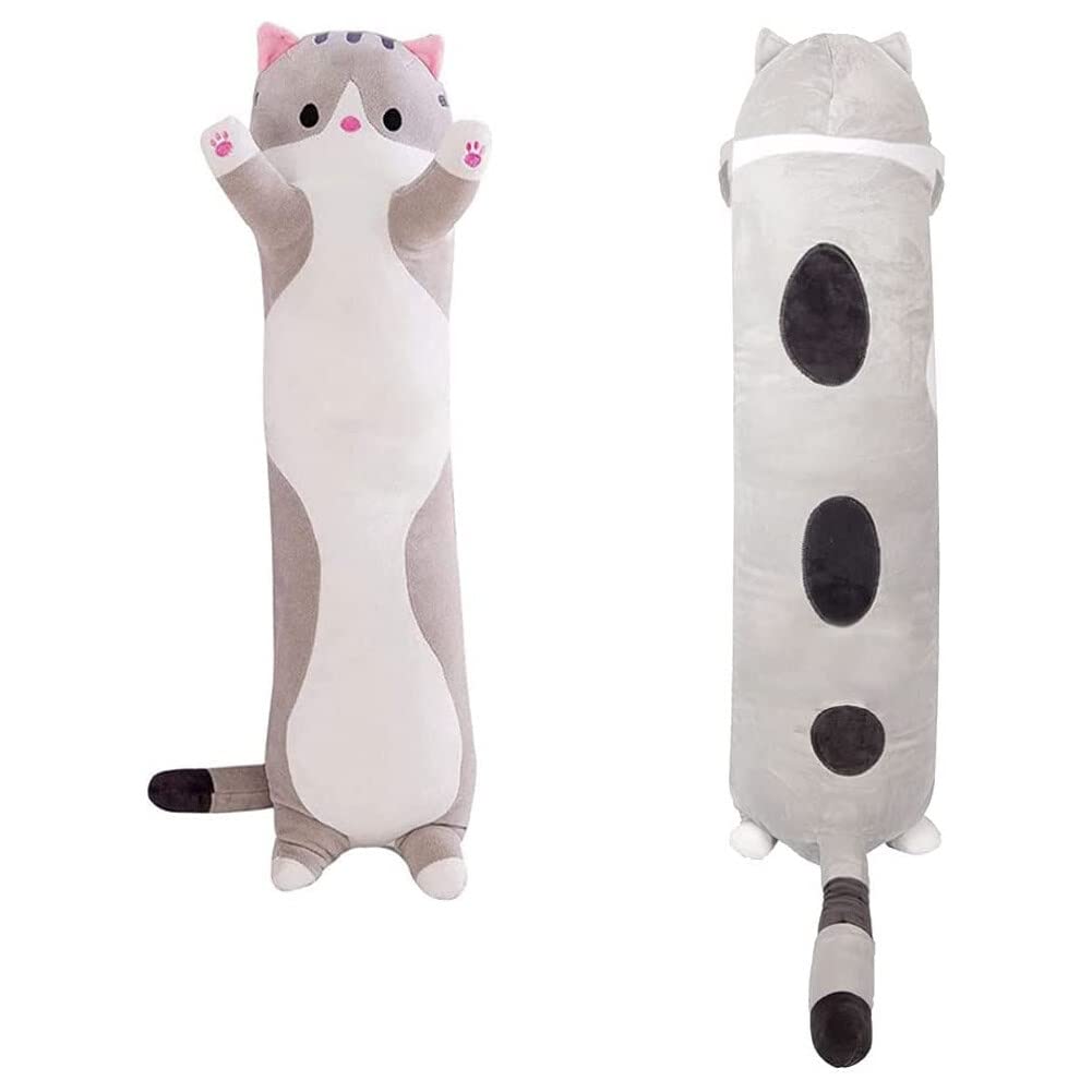 chilsoby Long Cat Plush Pillow 27.5 inch Cute Cat Plush Long Body Pillow Stuffed Animals Cat Plushie Soft Plush Cat Doll Gift/similar to boxed item