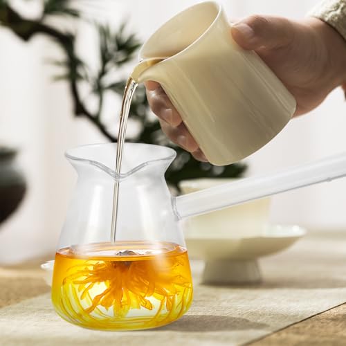 Olla pequeña de vidrio de 450ml para calentar salsas sin quemarlas 7