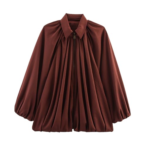 Balloon Sleeve Jacket For Women, Womens Puffed Bomber Jacket, Oversized Pleated Streetwear Jackets