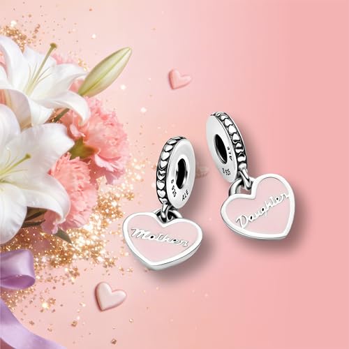 Image of Mom Family Charms Bead for Bracelets and Necklaces Jewelry Charm for Women Valentine Mother's Day