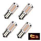 4 Pcs 1156 Ba15S 1156 P21W LED Bulbs, Amber Yellow Orange Led Bulbs 12v 3W LED 5630 Bulbs Extremely Bright Turn Signal Lights Indicator Bulb Reverse Signal Bulb for Day Running Light Tail Light
