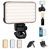 YOHOOLYO Luce Selfie per Telefono, Temperatura Colore Regolabile 2500K-9000K, 96 LED, Dimmerabile senza Livelli, CRI 95+, Magnetica, Batteria 2000mAh, per Telefono/iPad/PC/Fotocamera