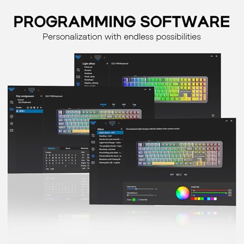 Image of EPOMAKER Aula F108 Wireless Gaming Keyboard, Mechanical Keyboard with 8000 mAh Battery, 108 Hot-Swap and Programmable Keys, RGB Backlight, for Mac /PC /Android (White Purple, Greywood V3)