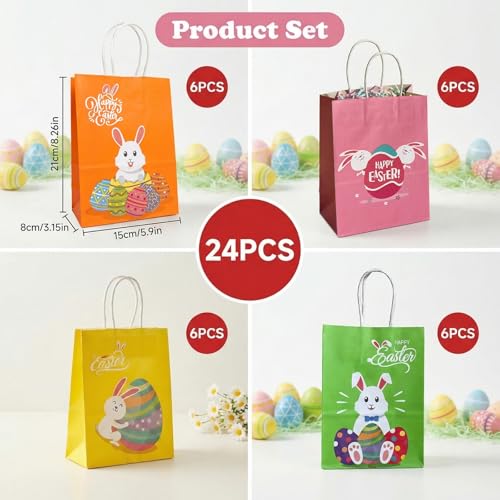 XABMU 24 Pcs Kraft Paper Gift Bags