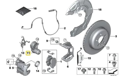 Motor freno de estacionamiento trasero BMW G30 G11 530i 740i actuador pinza trasera 34216870567 5