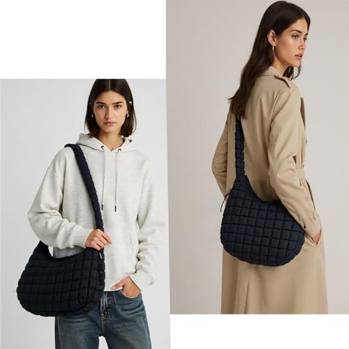 Puffer Tote Bag for Women Quilted Bubble Beach Crossbody Bag for Free people Large Shoulder Hobo Puffy Trendy Padding Handbag2