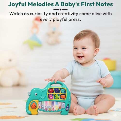 Image of StarAndDaisy Musical Piano for Babies, Animal Voice Sound Toy Piano with Colorful Keys, Animal Shape Activity Toy for Kids with Light & Sound, Early Learning Toys for Toddlers.