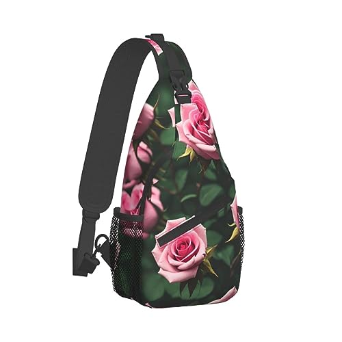 Mochila tipo Sling con diseño floral Pink Rose miniatura 2