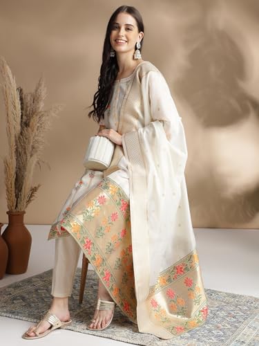 Image of arriva fab Women's Embroidery Kurta Set With Duppata