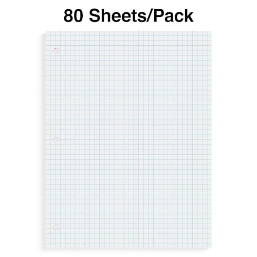 Staples Graph Ruled Filler Paper, 8-inch x 10.5-inch, White, 3/Pack (ST25634DVS)