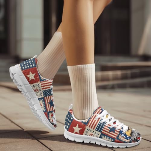 Image of GIFTPUZZ Mens Lace Up Athletic Trainers Running Sneakers Wedge Breathable Gym Lightweight Sports Tennis Shoes
