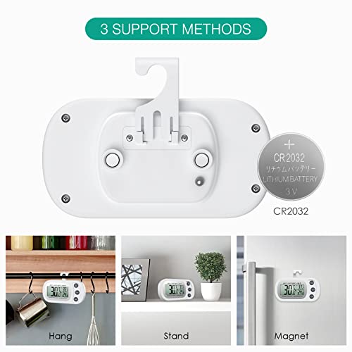 Oria Digital Refrigerator Thermometer, Digital Indoor Fridge Thermometer, Mini Freezer Thermometer With Max/Min Record Function Large Lcd Display, Digital Thermometer For Home, Restaurant, Bar #TOP3