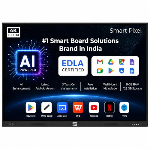 Image of 86 Inches 4K UHD Touch Screen LED UltraTouch Display Interactive Flat Panel Monitor 3840 x 2160 Pixels Android 14 with Ai Technology Ideal for Schools,College,Institute,Home&Office