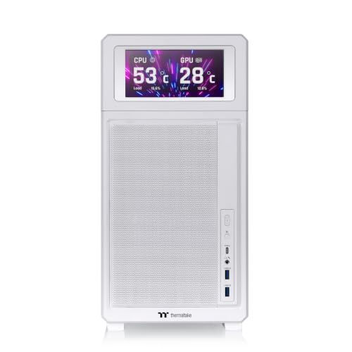 Image of Thermaltake TR300; Preinstalled 6.0 Inch LCD Screen; Mid Tower; 1x120mm PWM Fan Included; ATX /mATX /mITX Support; 360mm Radiator Support; 410mm GPU Clearance; Snow; CA-11M-00M6WN-01