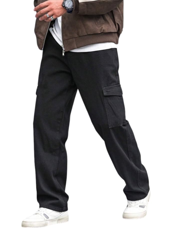 Image of ODDMONKEY Men Jeans || Cargo Jeans for Man ||Cargo Pant for Man || Jeans for Men || Men Cargo Pants || Straight Fit Jeans for Men