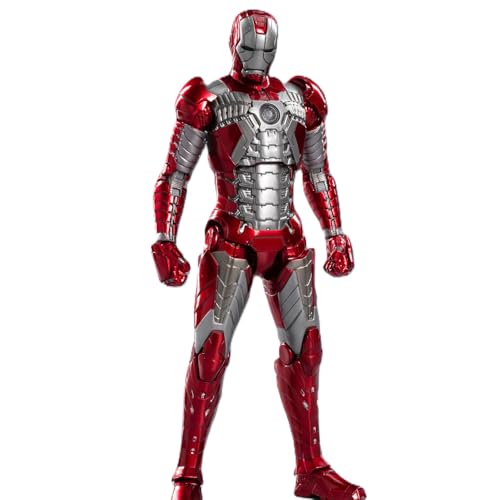 Image of ZD Toys Action Figure - 7 Inch Iron Man Mark 5, Suitcase Armor Edition with Interchangeable Parts & Stand, Premium Detailing, Durable PVC Build for Fans & Collectors, Ages 15+ Years