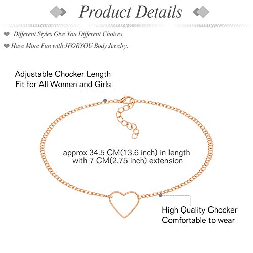 JFORYOU Nipple Ring with Choker Necklaces Stainless Steel Nipple Rings Chain Heart Cat Head Punk Chokers for Women Nipple Barbell Piercing Jewelry2