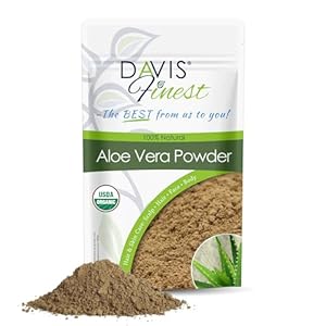 Davis Finest Organic Aloe Vera Powder 250g, 100% Pure Natural Aloe Vera Leaf, Hair & Skin, Ayurvedic, Face Mask