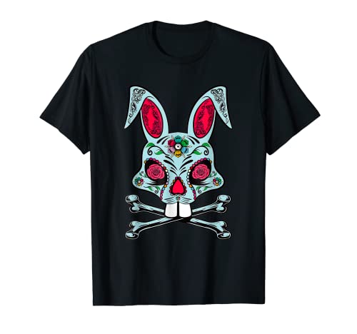 Easter Bunny Ears Sugar Skull Women Teen Girls Mens T-Shirt