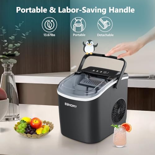 Máquina de Hielo EUHOMY 26lbs en 24h Portátil miniatura 4