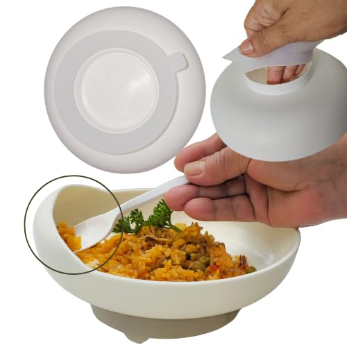 Scoop Bowls for Disabled Adults | High-Low Scoop Bowl with Suction Base | Scoop Bow l adaptive utensils for Elderly|