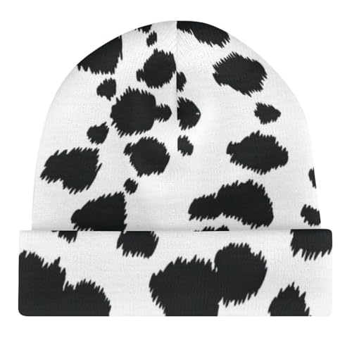 Dalmatian Print Pattern Kids Beanie Hat for for Girls Boys Children Cap Winter Knitted Chemo Cancer Headwear Accessories Gifts Decoration Black4