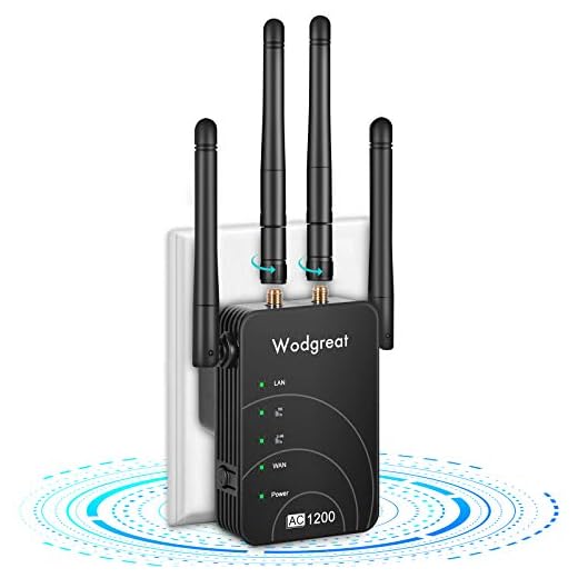 WiFi Range Extender, 1200Mbps Signal Booster for Home, Dual Band 2.4G and 5G WiFi Extender Wireless Internet Amplifier, WiFi Repeater with 4 Antennas, 360° Full Coverage, Wide Compatibility,Easy Setup