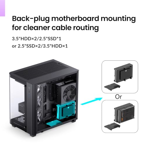 Image of JONSBO TK-3 Black One-piece Curved Glass ATX Mid Tower Pc Case, One-piece Curved Glass, SP BTF MB /Dual 360 AIO /ATX PSU /40Series GPU, with 10 Fan Positions, 270 Degree Side View Display,Black Chassis