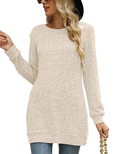 Sweaters for Women Long Sleeve Crewneck Sweatshirt Loose Casual Tunic Tops2