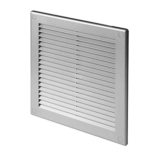 Air Vent Grille| with Anti-Insect Mesh | Vent Cover for Inside and Outside of The Building |Fly Screen and Screw Covers | Silver (TRU6SS 200mm x 200mm)