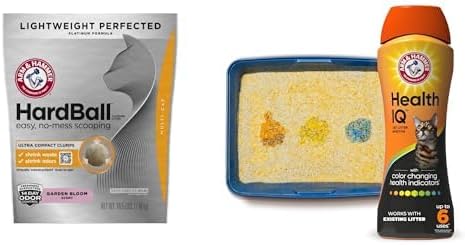 Bundle of ARM & HAMMER Hardball Lightweight Easy Platinum Multi-Cat Clumping Litter, 8.5LB Bag + Health IQ Cat Litter Additive, with Color Changing Health Indicators, Works with Most Litter, 10 oz