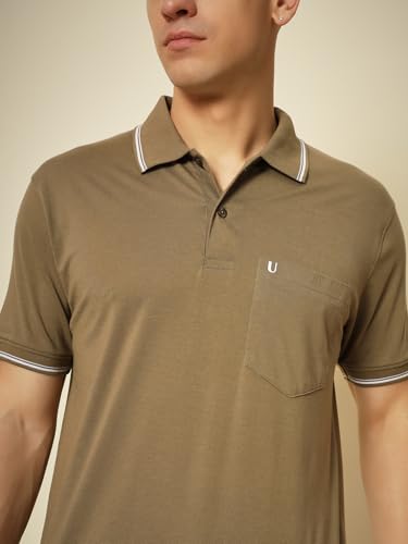 Image of UNIBERRY Men's Cotton Half Sleeves Solid Polo Neck T-shirt-MT4-BG 4XL