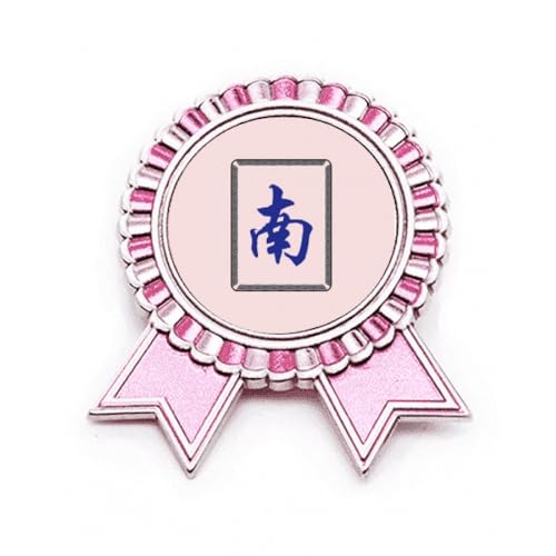 Broche en forme de Mahjong Rose Wind North M en métal pour personnaliser vos vestes