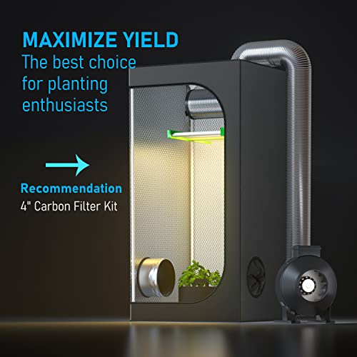 CDMALL 2x2 Grow Tent, 24''x24''x48'' Indoor Plants Growing Dark Room with Accessories Complete Kit Hydroponic Growing System with Hangers, Trellis Netting, Shear, Timer, Humidity Monitor