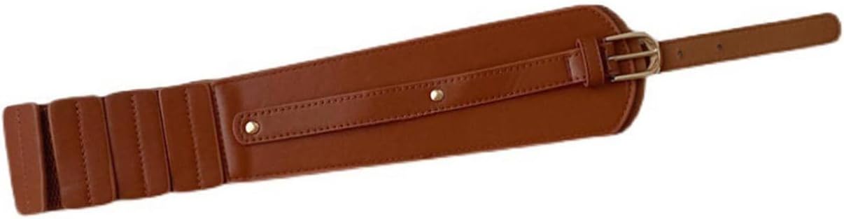MakeMeChic Women's Vintage Wide Belt Leather Buckle Waist Belts - Image 2