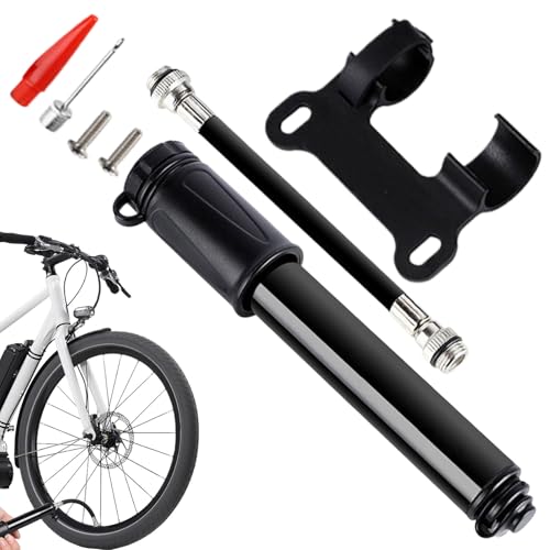Bomba de neumáticos para bicicleta – Compresor de bicicleta con manguera | Kit de bomba de marcha rápida compacta con manguera, accesorios de equipamiento deportivo para fútbol y bicicleta de montaña