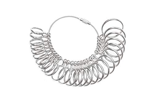 DoGeek Ring Sizer Measurement Scales Tools for Measuring Rings Diameters Finger Sizing Tools UK Sizes A-Z Metal Steel (Rings)