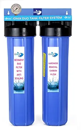 IONIX Duo Tank filteration system for Whole house water filteration system, Dual Filter setup with Sediment, Sclaing & Hard water treatment (Duo tank filteration system 1.5 Inch Inlet outlet)