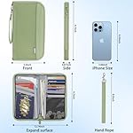 Passport Holder for Travel, Rfid Blocking Passport Wallet Travel Documents Organizer, Waterproof Family Passport Holder with Wrist Strap for Men & Women, Green - Image 3
