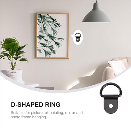 Image of 60pcs Black d Ring Hooks D-Ring Parts for Picture Hanging Rustless Fittings