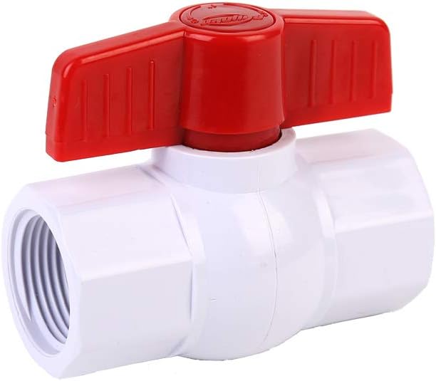 2'' Inline PVC Ball Valve, Compact T-Handle Water Shut-Off Valves, Female Thread [Available 1/2'',3/4'',1'',1.25'',1.5'']